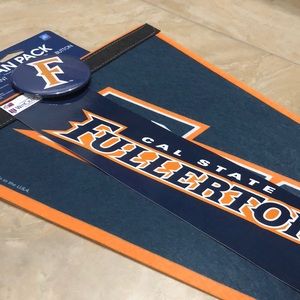 CSU Fullerton Flag, Button, and Sticker